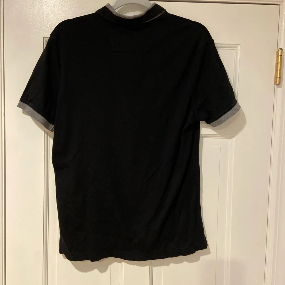 Banana Republic Luxury Touch Polo Shirt – Black w/ Gray Trim – Men’s M